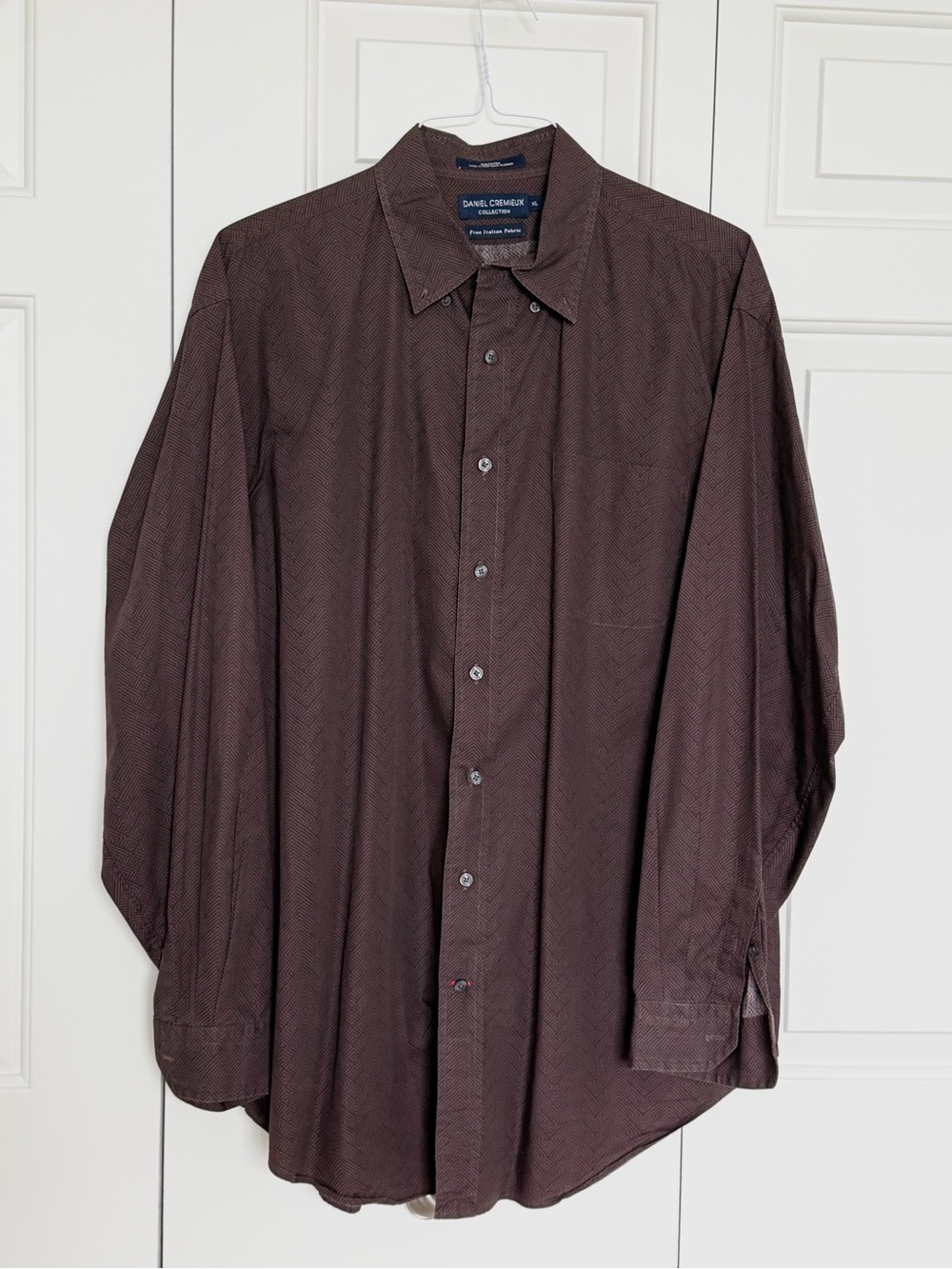 Daniel Cremieux Men's Brown Patterned Button-Down Dress Shirt